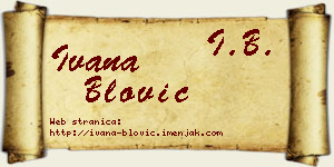 Ivana Blović vizit kartica